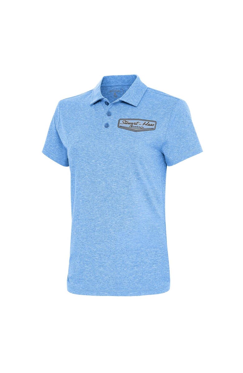 ANTIGUA Women's Antigua  Heather Powder Blue Stewart-Haas Racing Motivated Polo, Main, color, 