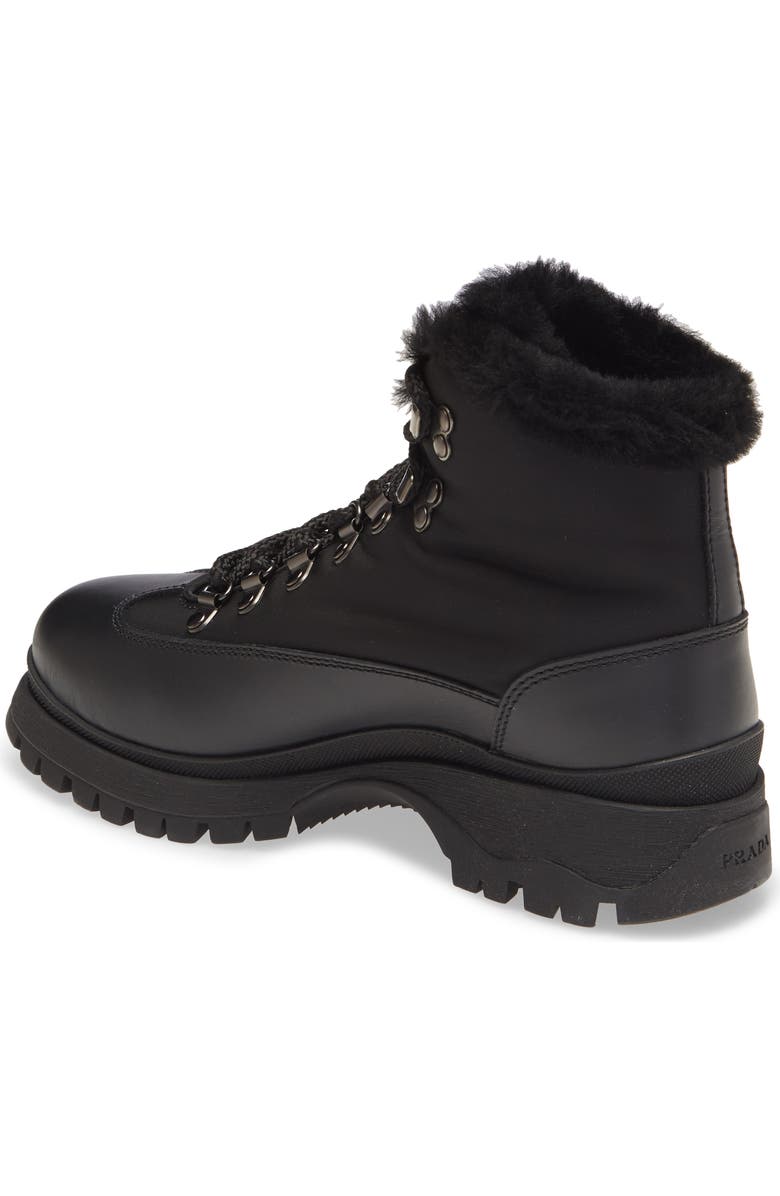 Prada Brixxen Genuine Shearling Hiker Boot, Alternate, color,