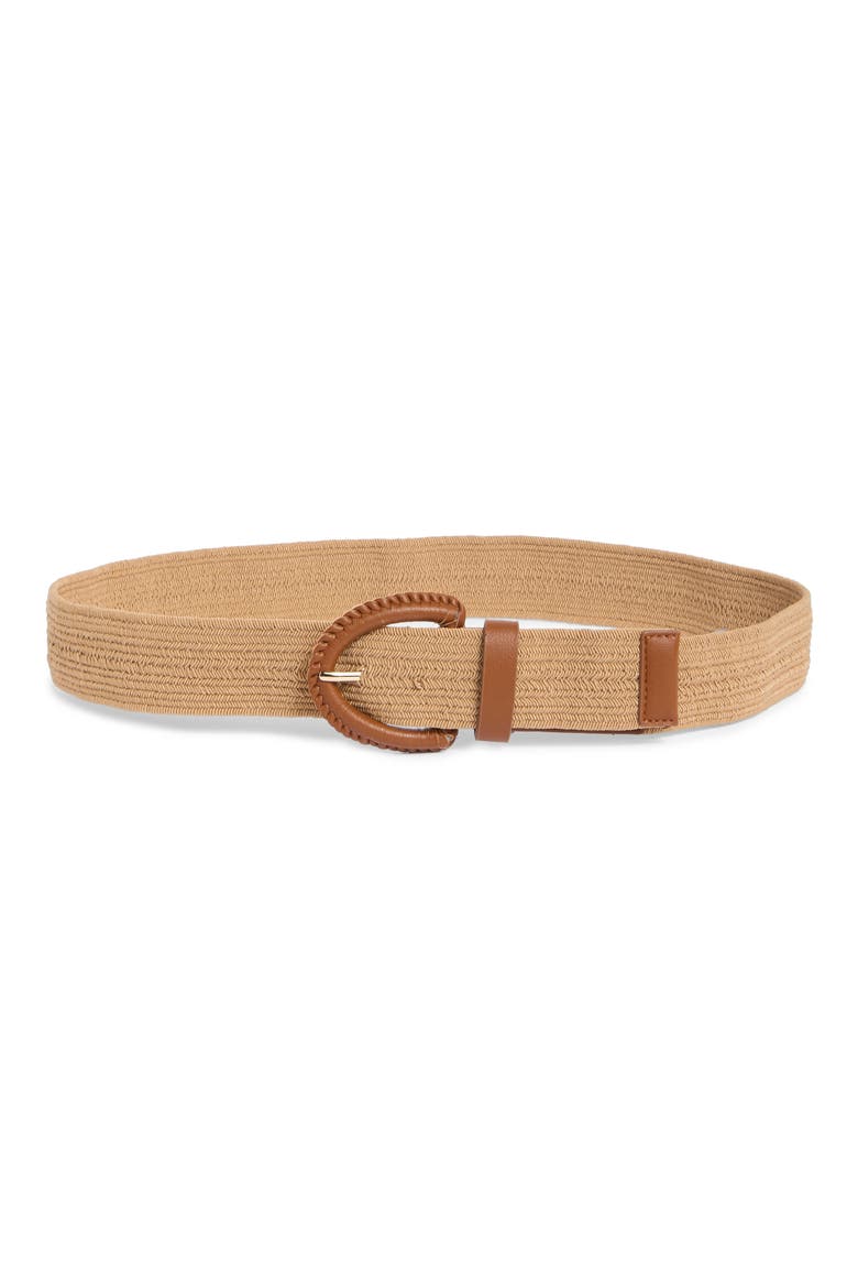 Braided Stretch Belt, Main, color, NATURAL