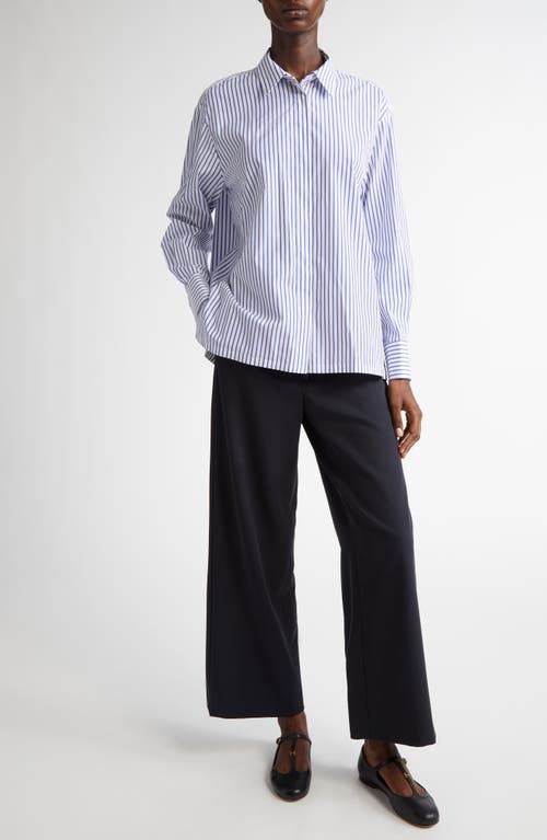 Max Mara Argenta Drawstring Virgin Wool Ankle Pants In Ultramarine