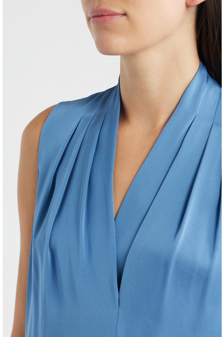 Mila Sleeveless Stretch Silk Top, Alternate, color, SKYLINE
