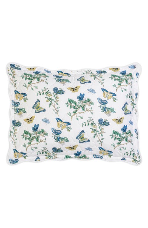 Matouk Baudin Butterfly 500 Thread Count Cotton Percale Sham In Prussian Blue