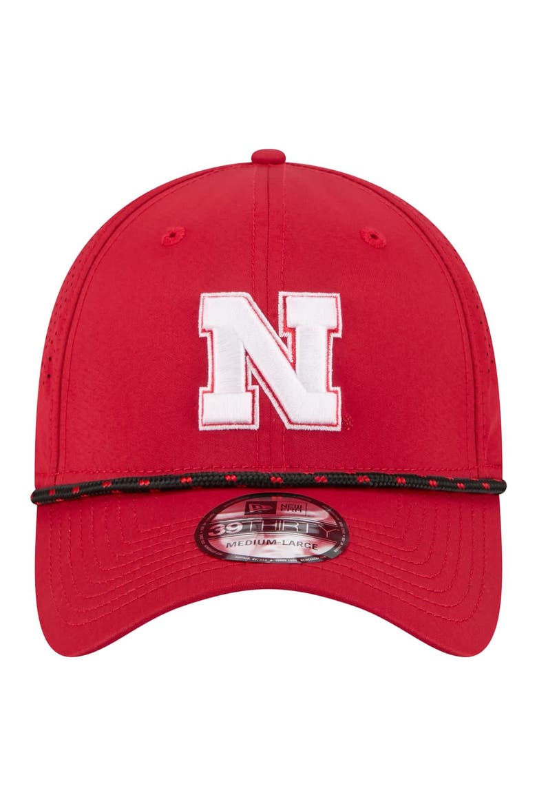 Men's New Era  Scarlet Nebraska Huskers Rope 39THIRTY Flex Hat, Alternate, color, Scarlet