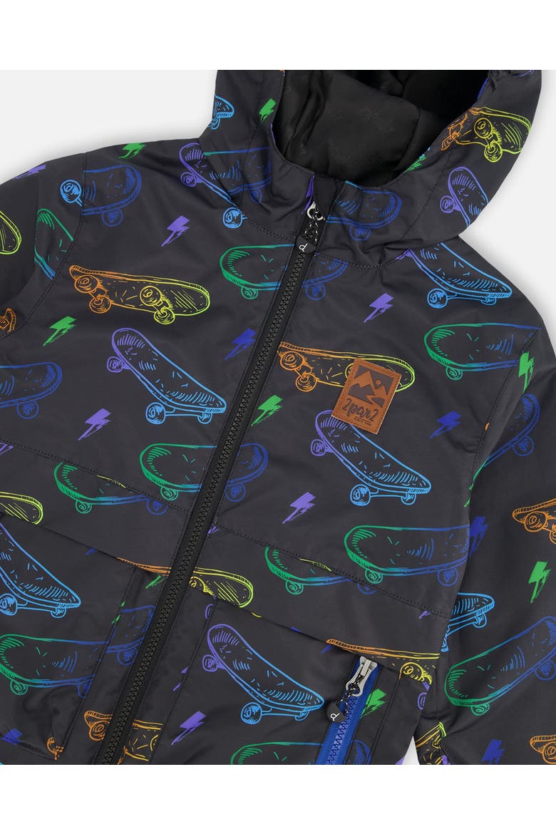 Mid-Season Skateboards Jacket, Alternate, color, Black Printed Skateboards