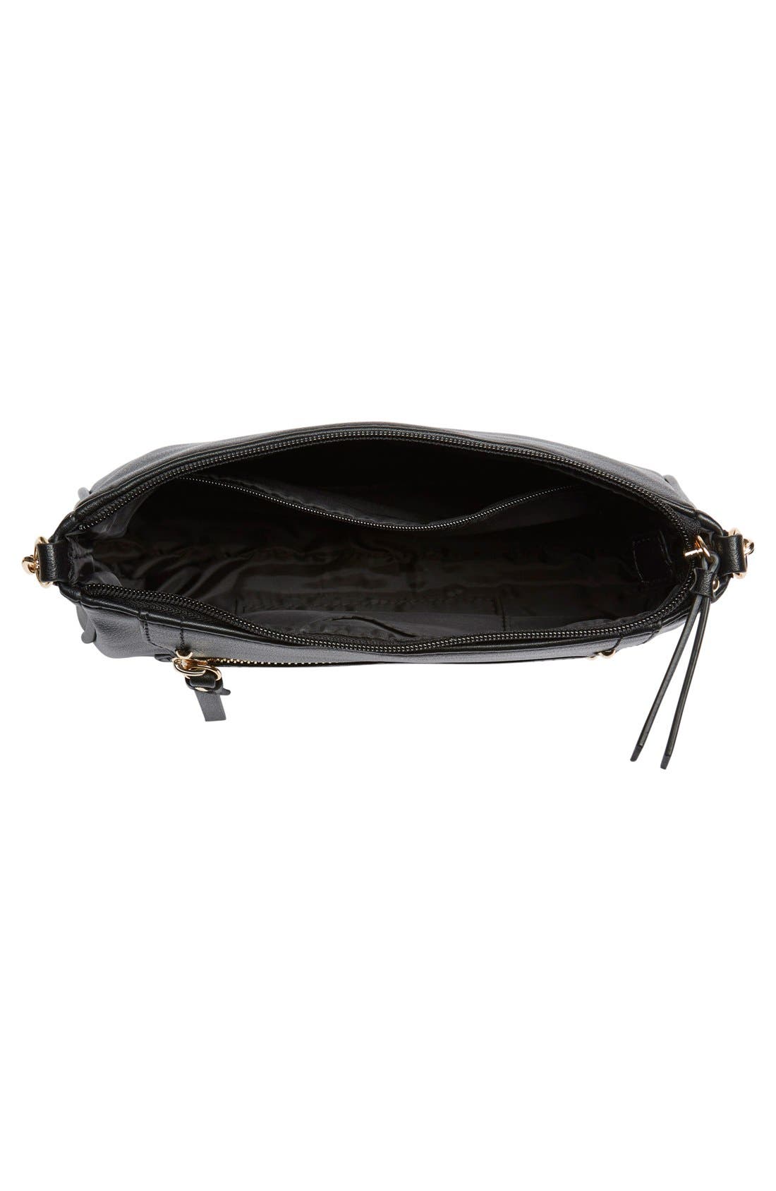 BP. Zip Front Faux Leather Crossbody Bag, Alternate, color, 