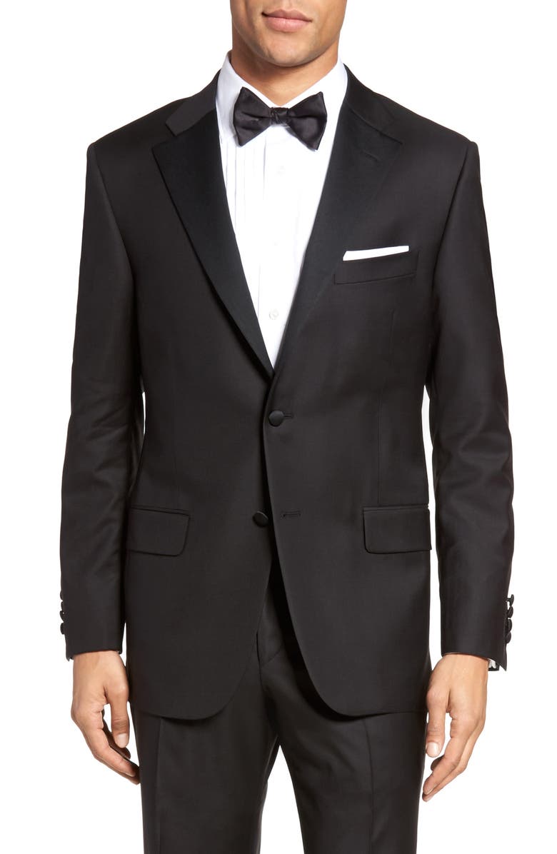 Hickey Freeman Classic B Fit Wool Tuxedo, Alternate, color, 
