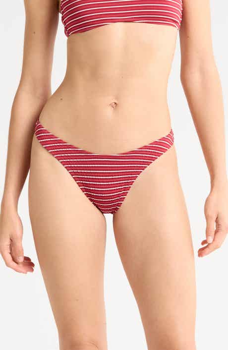 PacSun Emily Stripe High Leg Scoop Bikini Bottoms