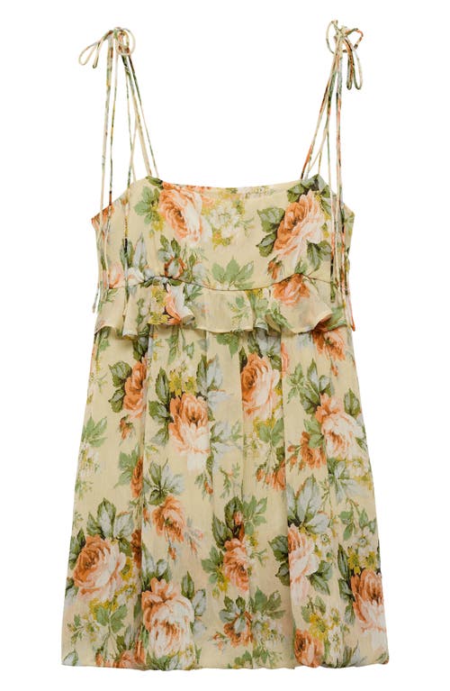Mango Floral Print Tie Strap Minidress