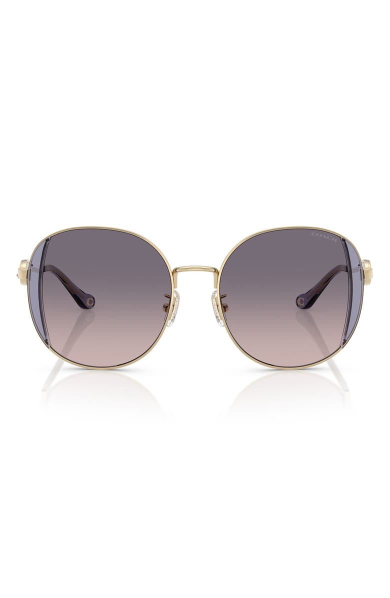 COACH 54mm Gradient Round Sunglasses, Main, color, Gold