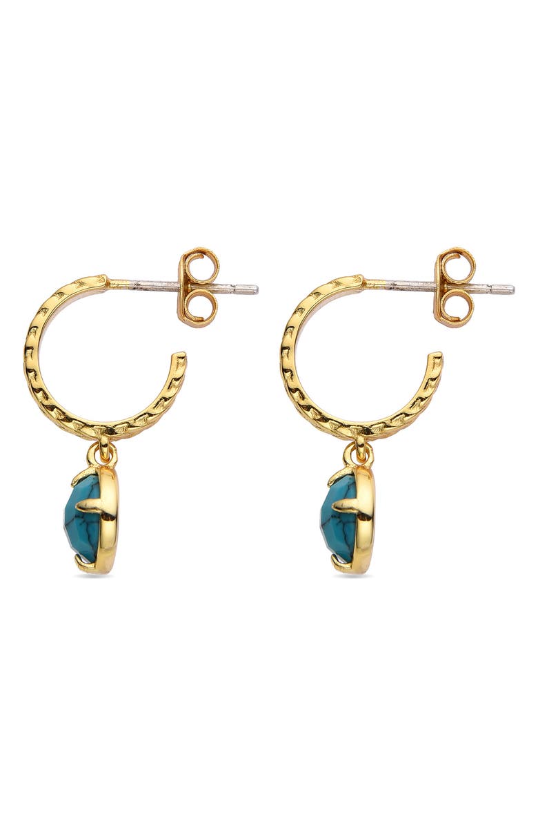 EYE CANDY LOS ANGELES Stone Huggie Hoop Earrings, Alternate, color, Gold/Blue
