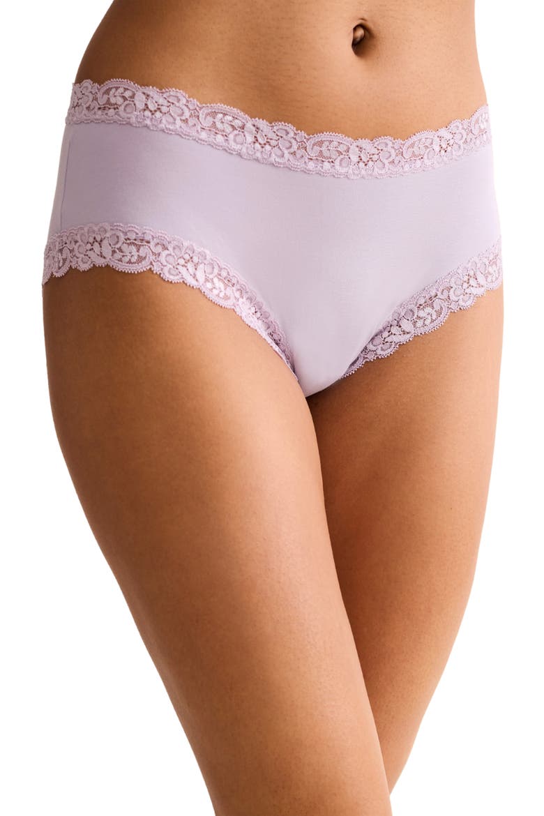 Iconic High Waist Boyshorts, Main, color, LAVENDER CREAM
