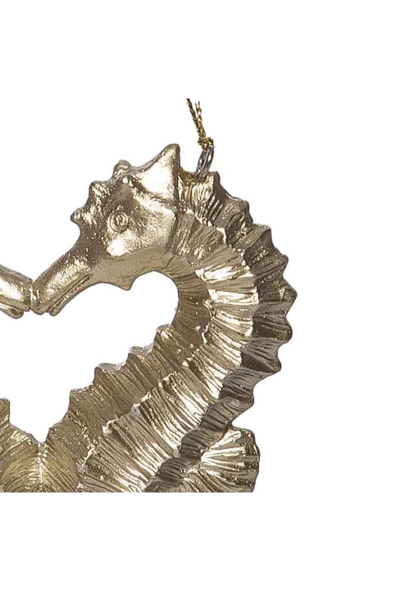Seahorses Heart Tree Ornament, Alternate, color, Gold