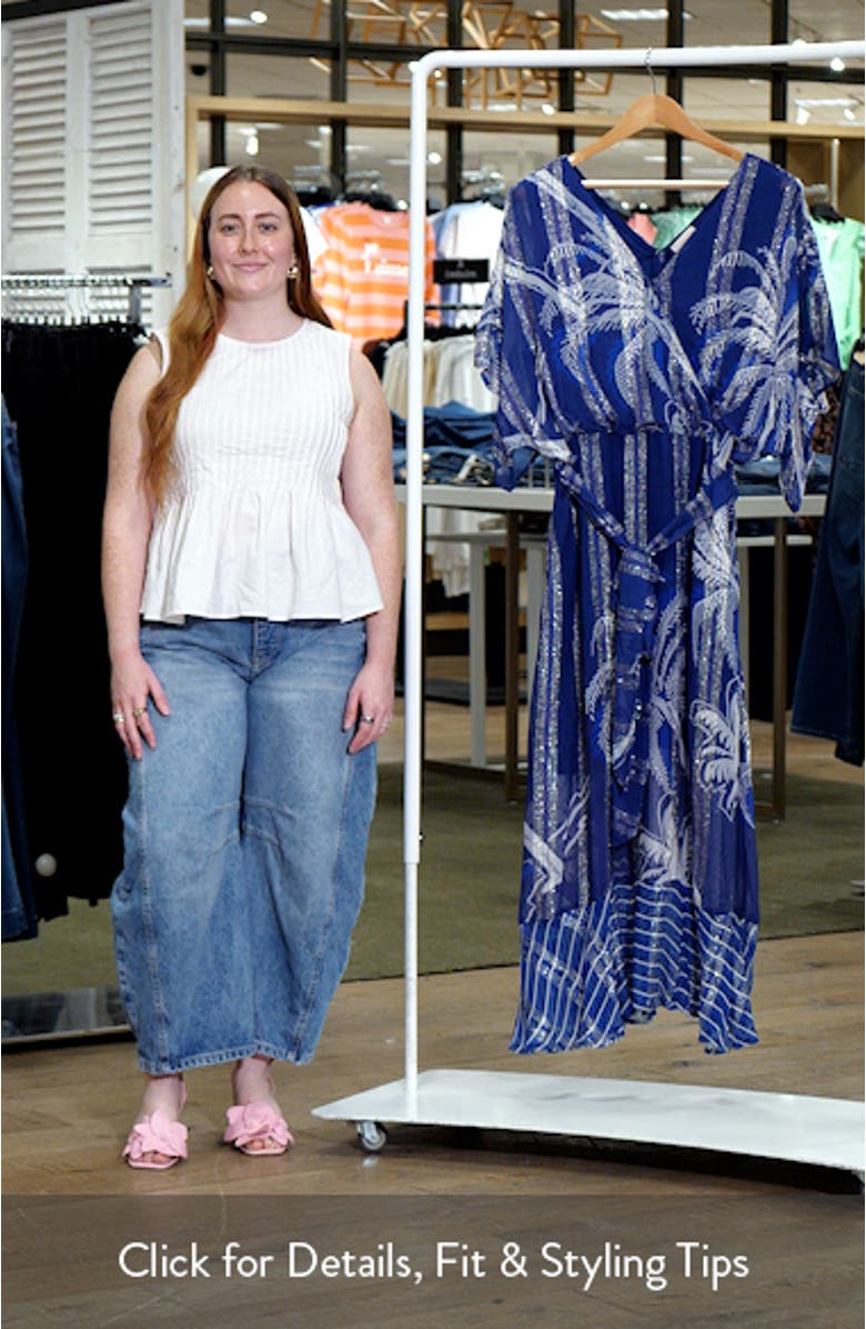 Tammy Metallic Palm Maxi Dress, sales video thumbnail