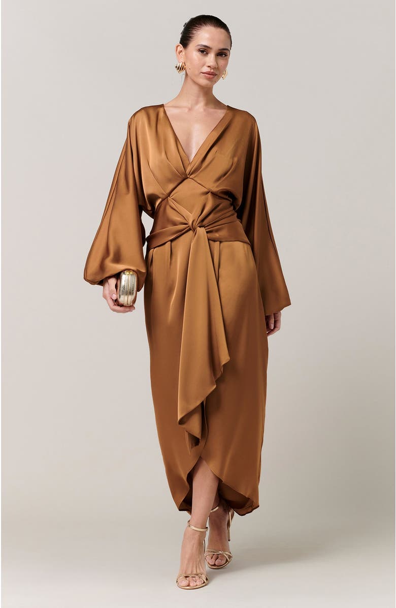SAVEL Irena Midi Dress, Alternate, color, Bronze
