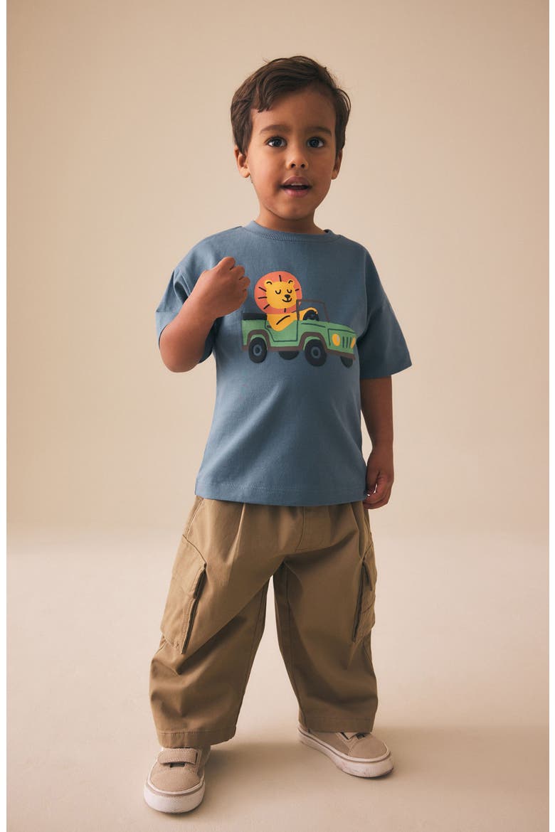Kids' Lion Graphic Cotton T-Shirt, Alternate, color, BLUE