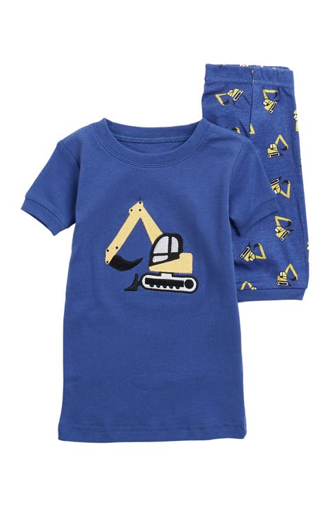 Kids Cotton Two-Piece Short Printed Pajamas, Vehicles & Adventure