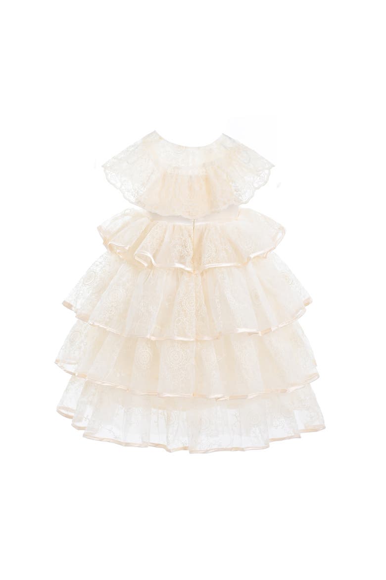Elka Tiered Lace Dress, Alternate, color, Beige