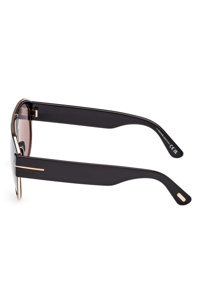 58mm Pilot Sunglasses, Alternate, color, SHINY BLACK / SMOKE MIRROR