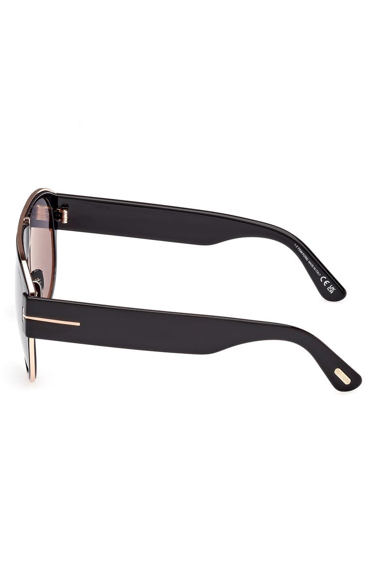 TOM FORD 58mm Pilot Sunglasses, Alternate, color, Shiny Black / Smoke Mirror