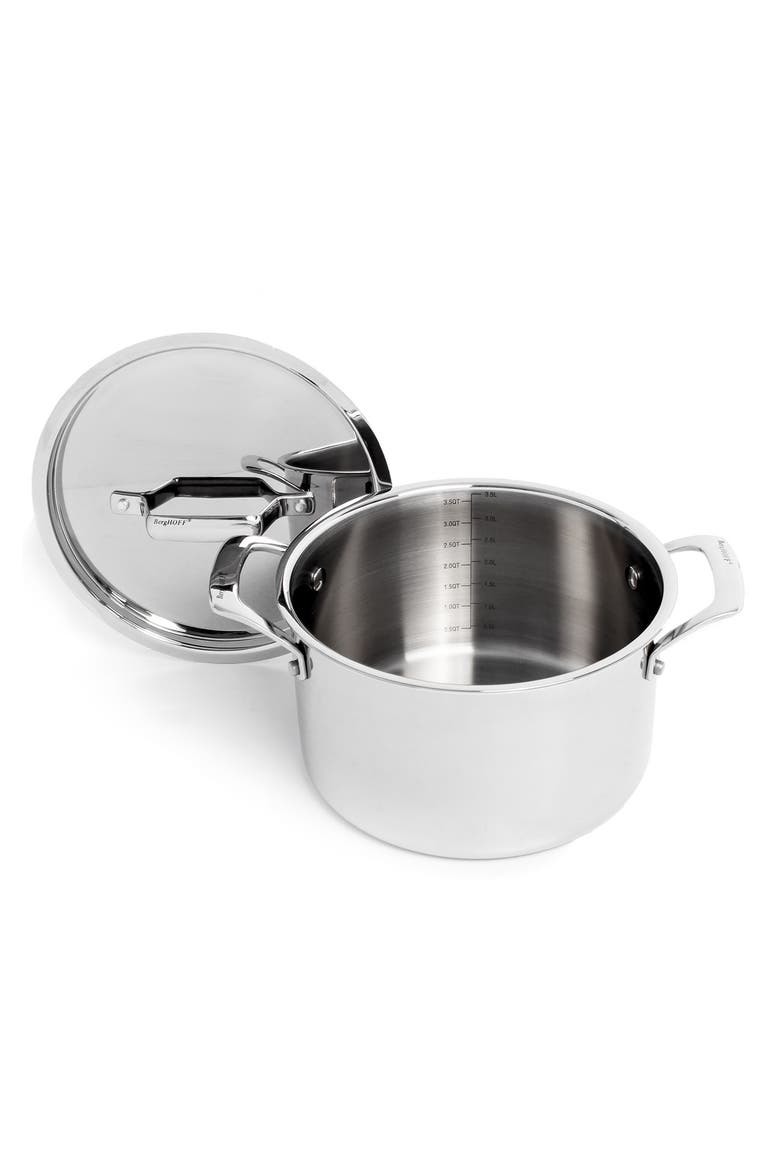 Stainless Steel 4-Quart Stock Pot & Lid, Alternate, color, SILVER