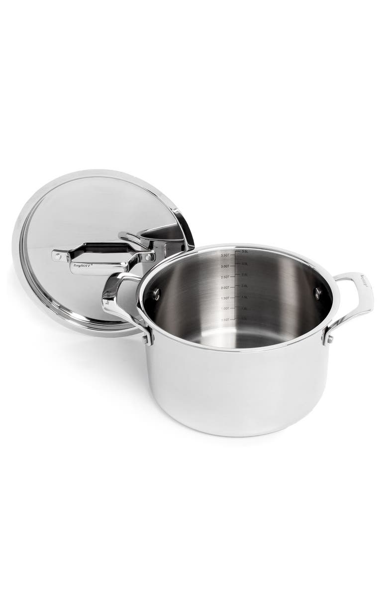 BergHOFF Stainless Steel 4-Quart Stock Pot & Lid, Alternate, color, 
