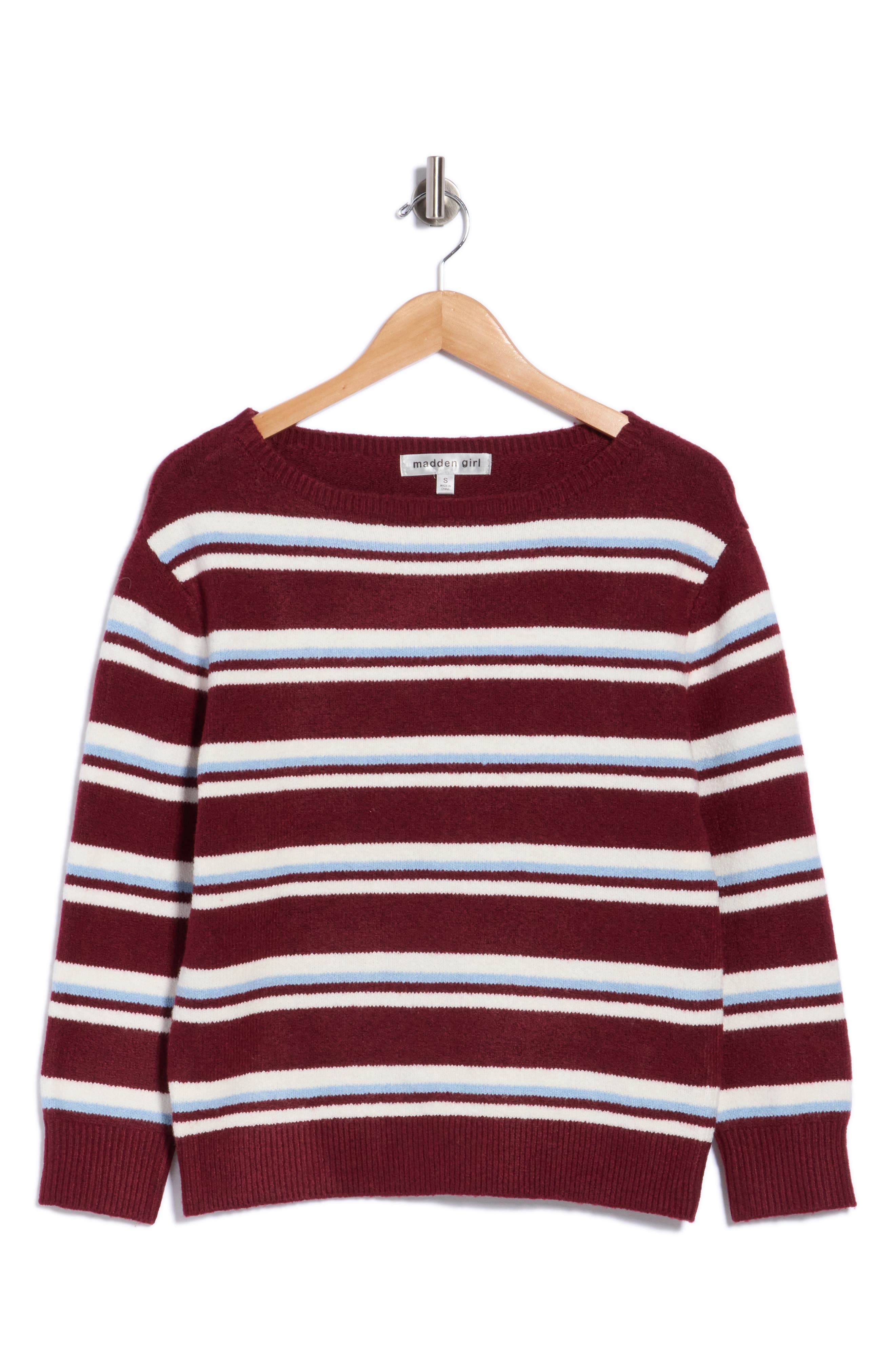 Striped Bateau Neck Sweater