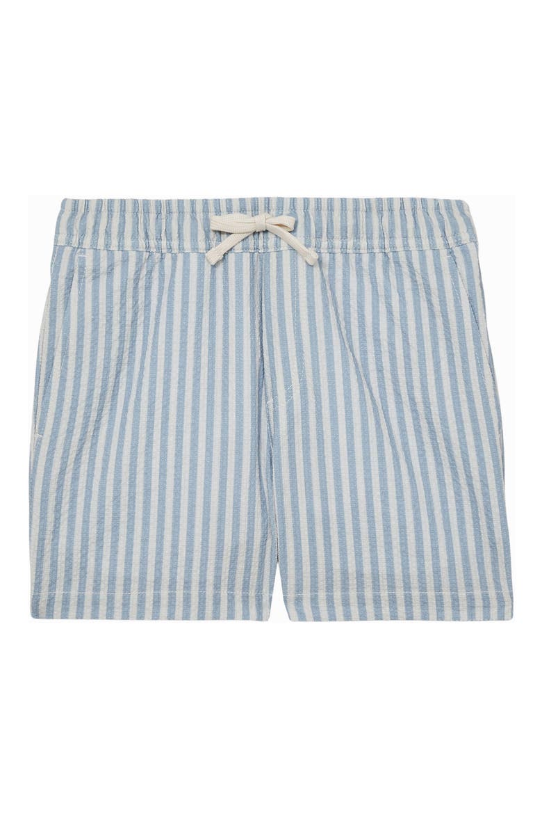 Kids' Bay Seersucker Striped Swim Shorts, Main, color, SOFT BLUE/ WHITE
