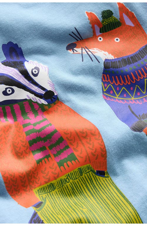 Mini Boden Kids' Friends Long Sleeve Cotton Graphic T-shirt In Blue