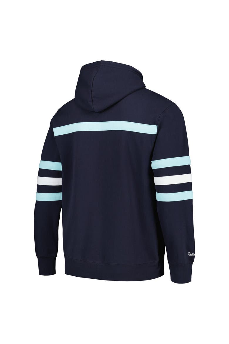 Men's Mitchell & Ness Deep Sea Blue Seattle Kraken Head Coach Pullover Hoodie, Alternate, color, Navy