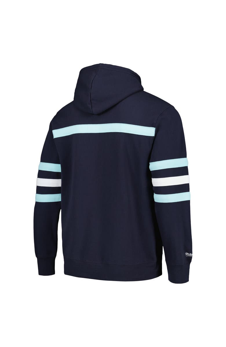 Mitchell & Ness Men's Mitchell & Ness Deep Sea Blue Seattle Kraken Head Coach Pullover Hoodie, Alternate, color, Navy