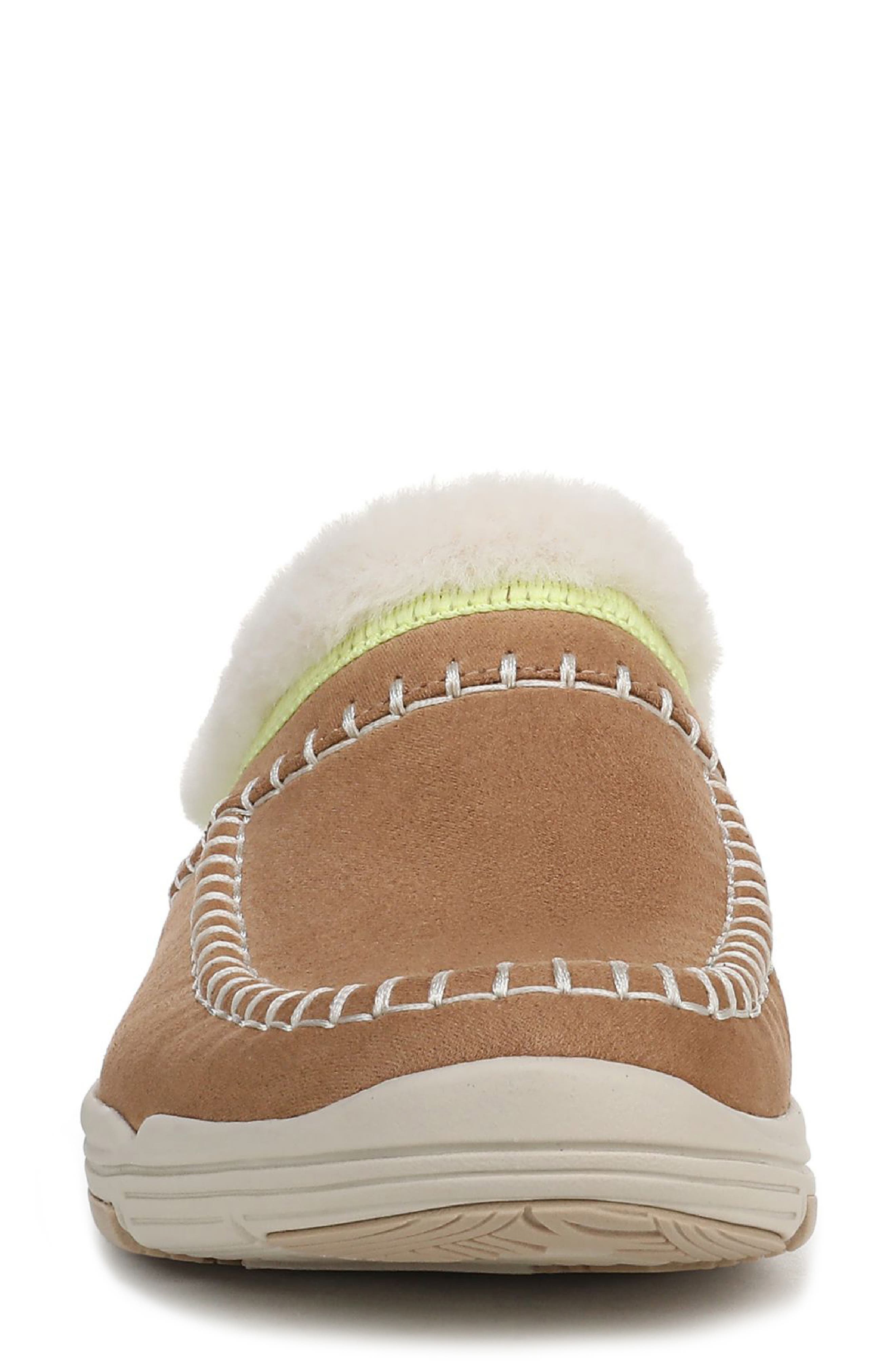 Rykä Arrow Faux Fur Trim Mule, Alternate, color, Honey Brown