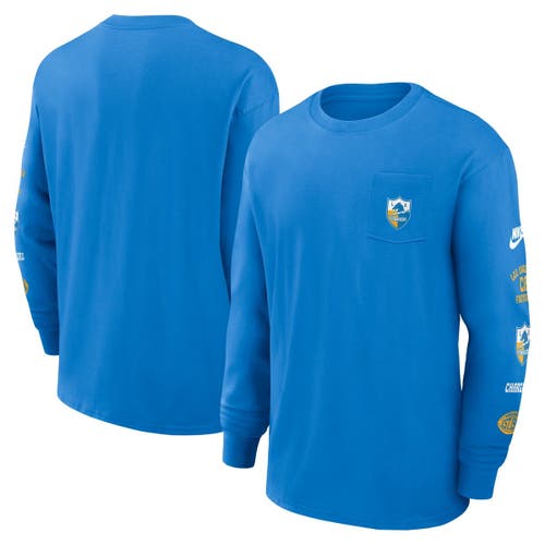 Nike Powder Blue Los Angeles Chargers Rewind Heavy Max 90 Pocket Long Sleeve T-shirt