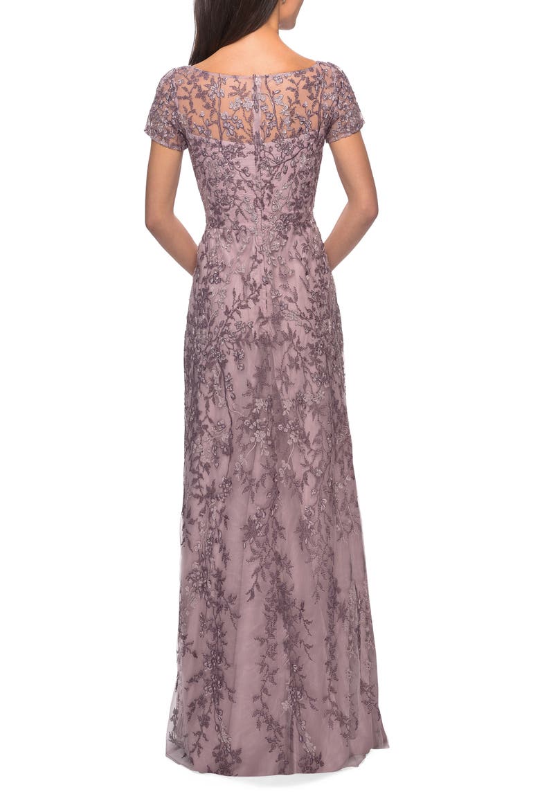 Lace Column Gown, Alternate, color, DUSTY LILAC