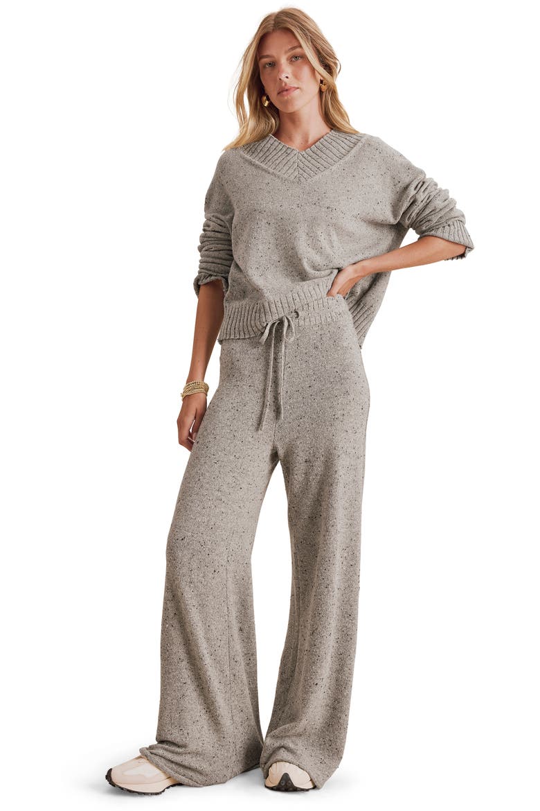 Haven Tie Waist Sweater Pants, Alternate, color, HEATHER CHARCOAL GREY