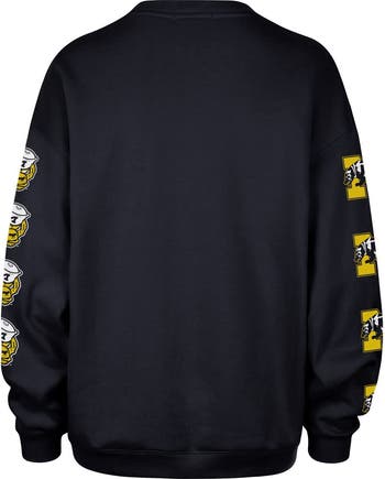 Women's '47 Navy Michigan Wolverines Go Big Oversized Pullover Sweatshirt