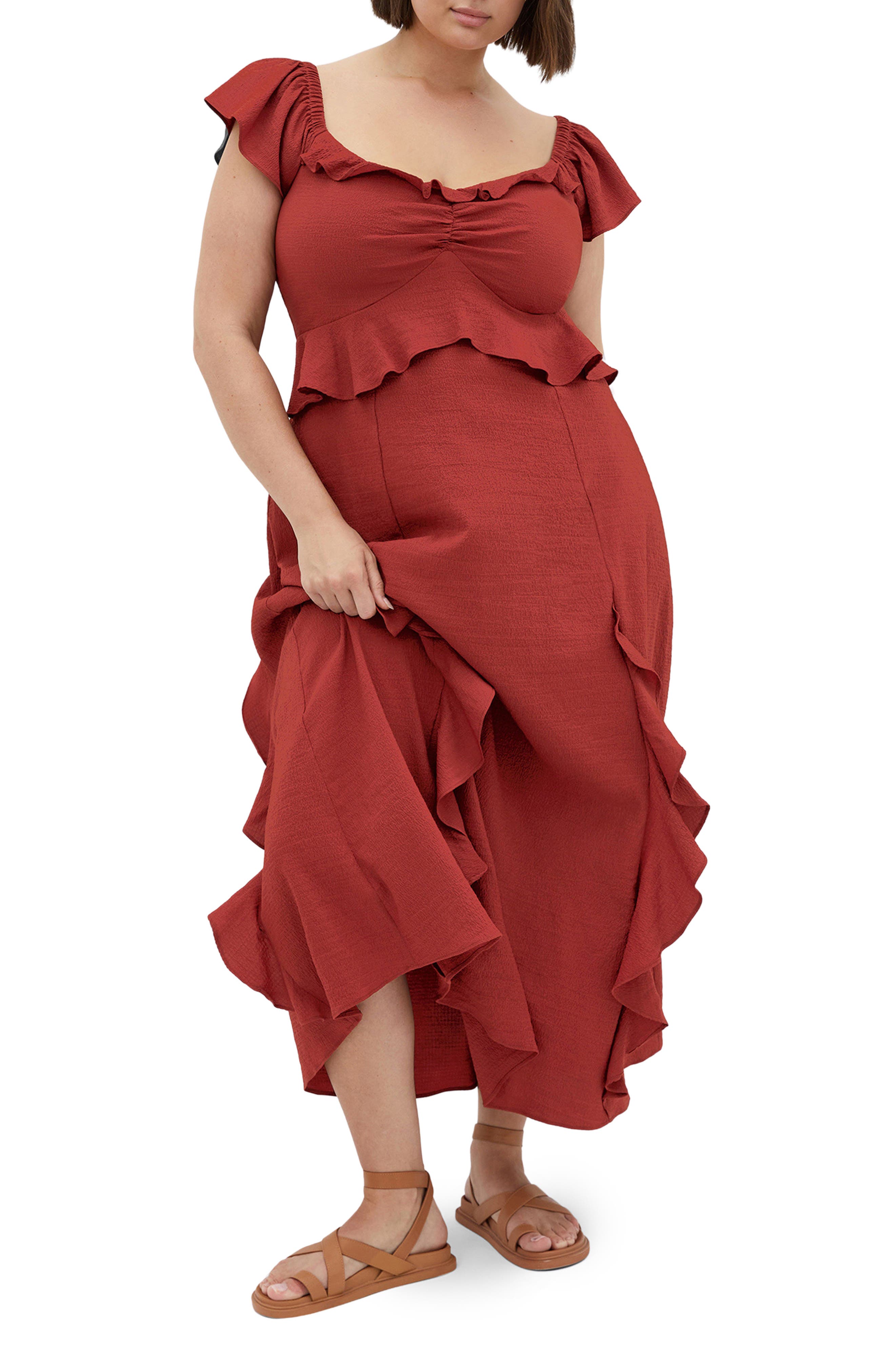 City Chic Frill Ruffle Maxi Dress