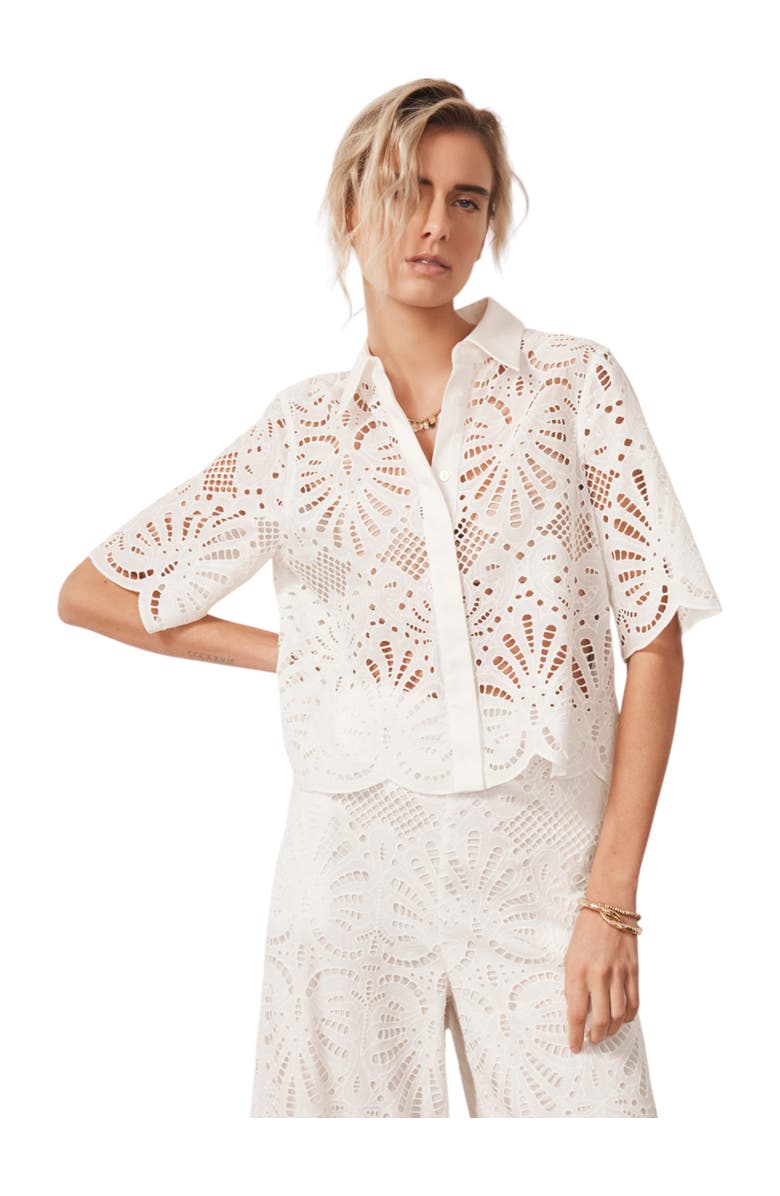 MINT VELVET Broderie Shirt, Main, color, Ivory