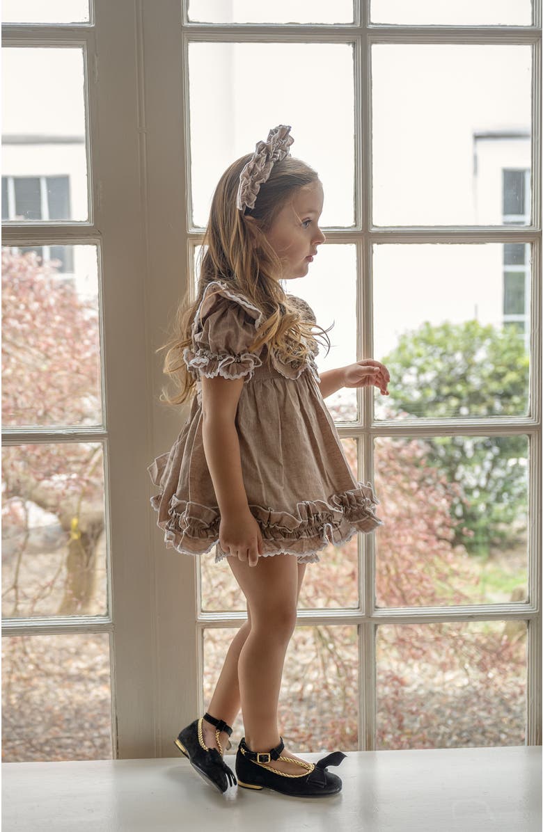 Petite Maison Kids Ashlyn Linen Top and Shorts Set, Alternate, color, Beige