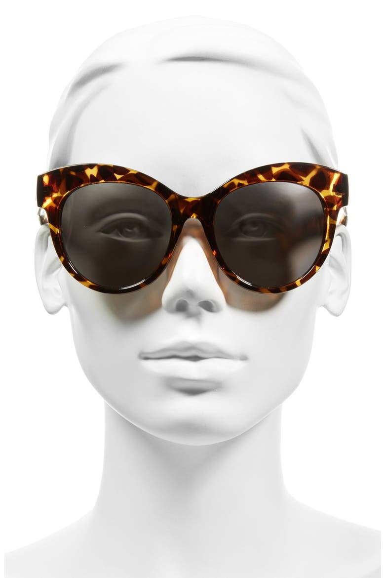 Australia 'Maiden' 55mm Cat Eye Sunglasses, Alternate, color, TORT/ SILVER MIRROR