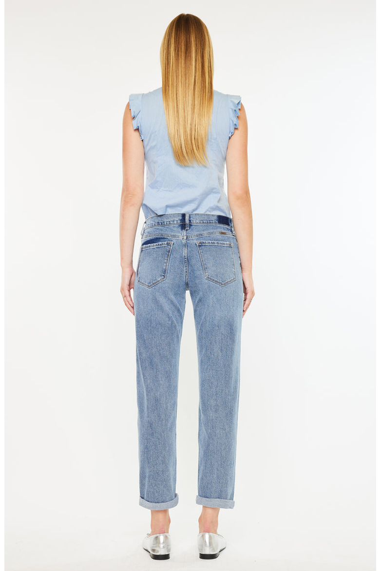 Lindsey Mid Rise Slim Boyfriend Jeans, Alternate, color, Medium Wash