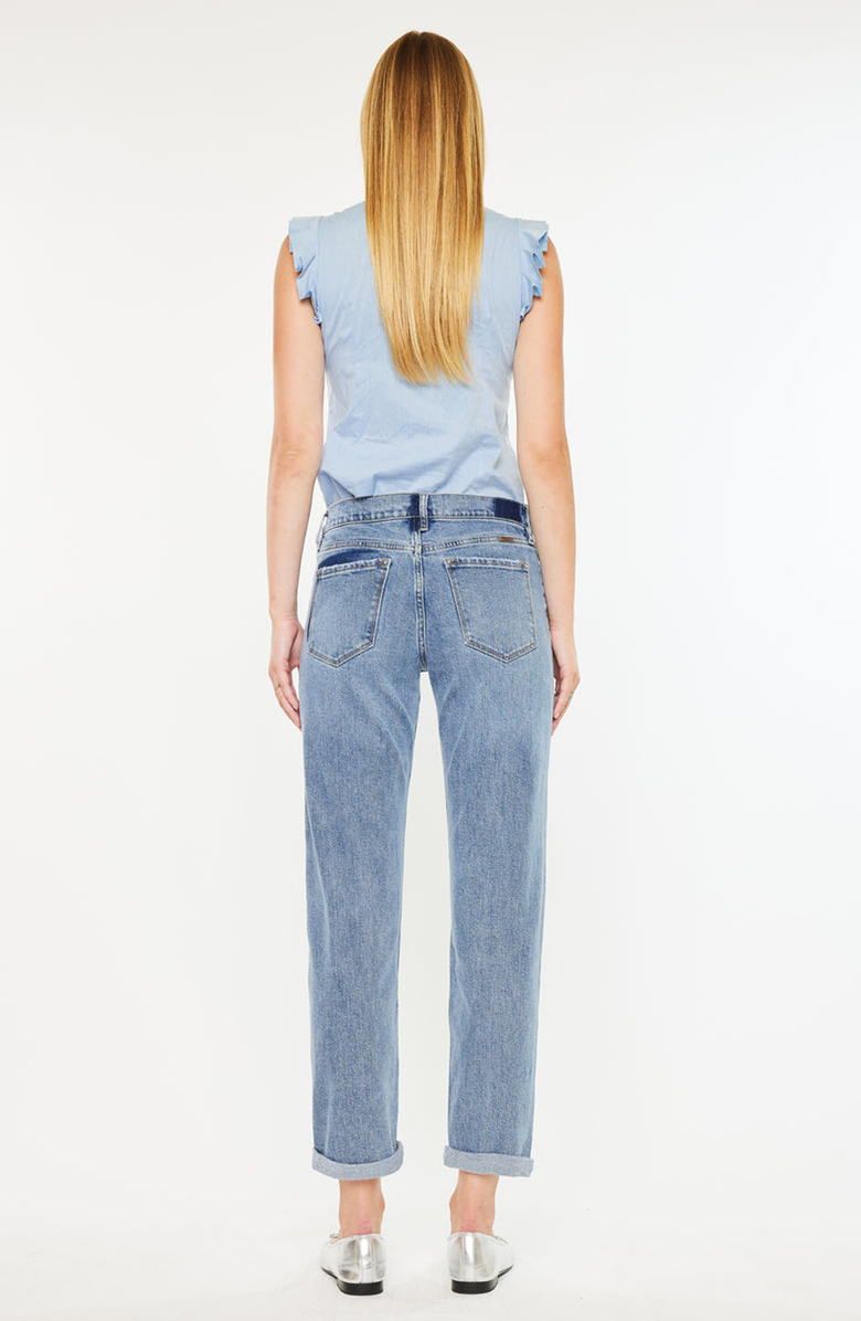 KanCan Lindsey Mid Rise Slim Boyfriend Jeans, Alternate, color, Medium Wash