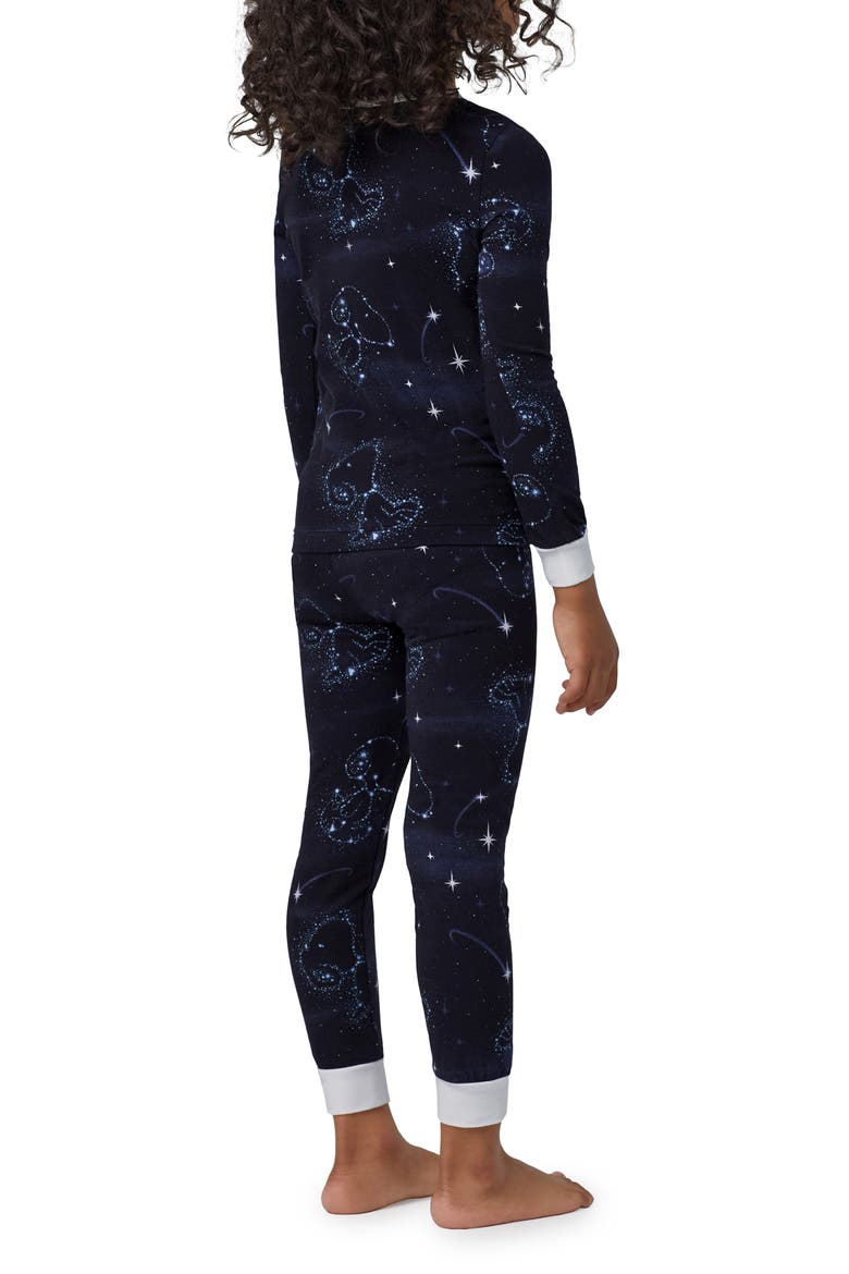 Kids' x Peanuts® Print Fitted Organic Cotton Jersey Two-Piece Pajamas, Alternate, color, CELESTIAL SNOOPY