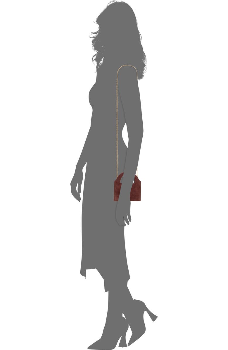 Vince Camuto Aleah Suede Wallet on a Chain, Alternate, color, Red Currant