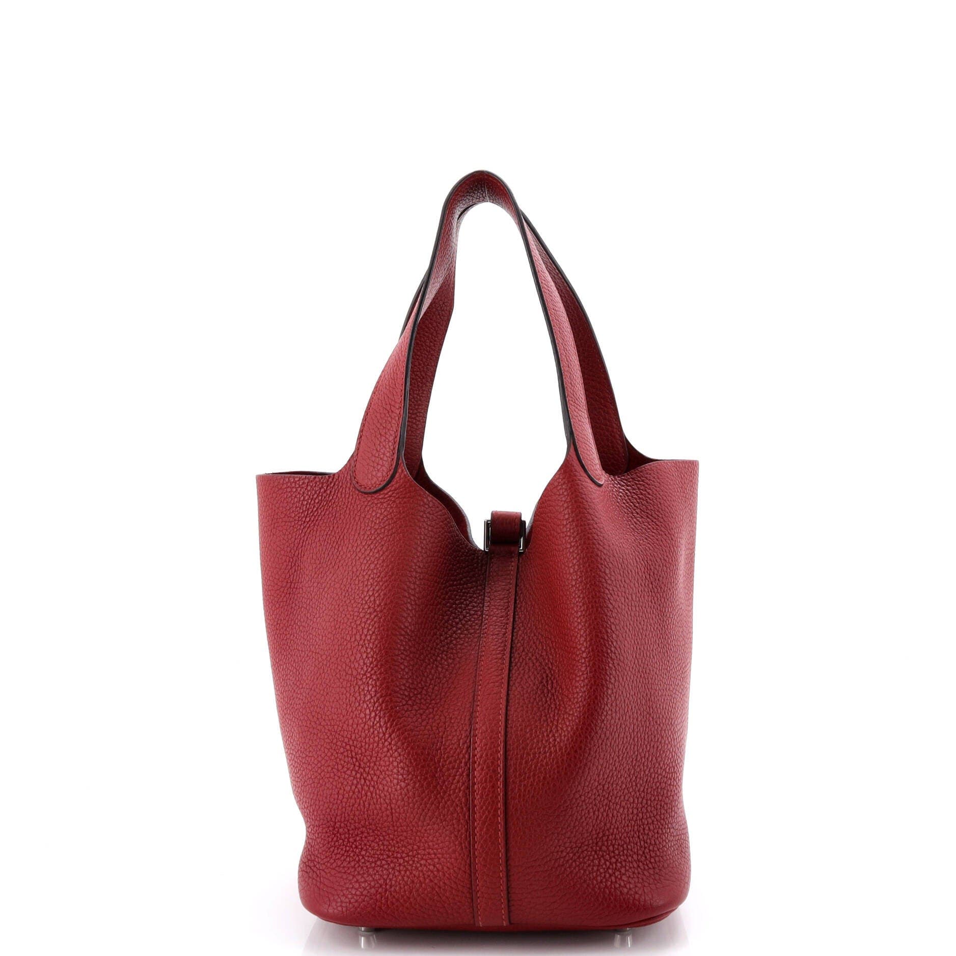 Pre-Owned Hermes Picotin Lock Bag Clemence MM, Alternate, color, Rouge Grenat