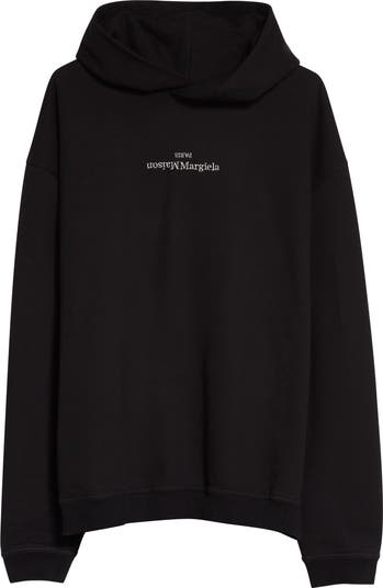 ★関税込★Maison Margiela★Logo Hooded Sweatshirt Black★ Maison Margiela Embroidered Logo Cotton Hoodie | Nordstrom