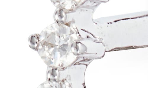 Meira T Diamond Oval Hoop Earrings In White Gold