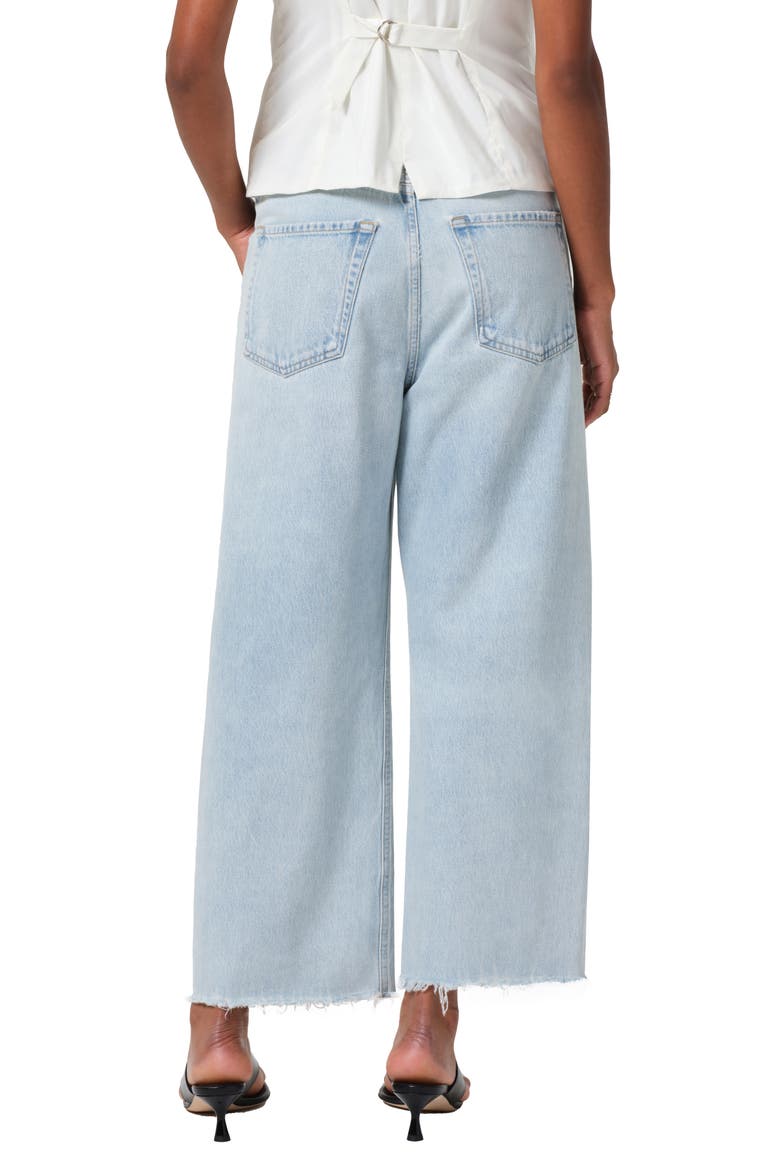 Ayla Raw Hem Crop Wide Leg Jeans, Alternate, color, SAILOR