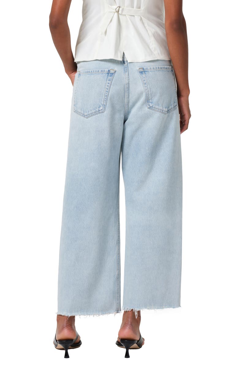 Citizens of Humanity Ayla Raw Hem Crop Wide Leg Jeans, Alternate, color, Sailor