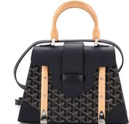 Pre-Owned Goyard Saigon Top Handle Bag Coated Canvas with Leather PM