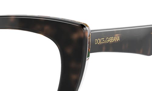 Dolce & Gabbana Dolce&gabbana 54mm Cat Eye Optical Glasses In White Havana